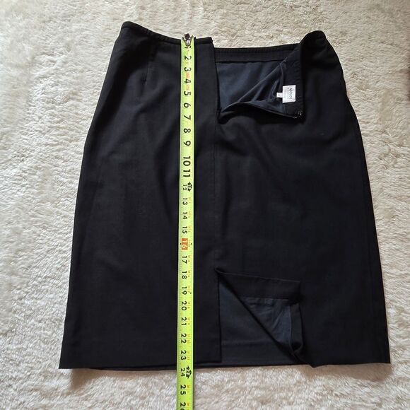 Armani Collezioni Black Wool-Blend Straight Skirt, Size 14 - Picture 4 of 9